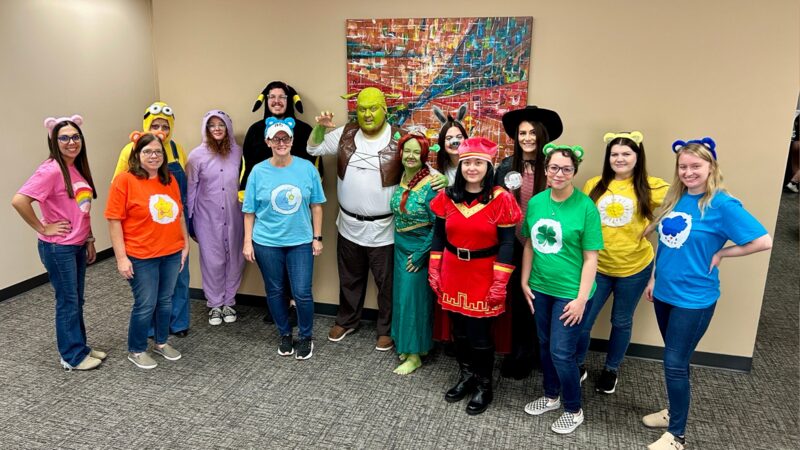 Bank of Springfield employees participate in a community campaign.